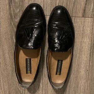 Stacy Adams Mens Alba Shoe,Size 10, Black, Drop Tassel Loafer, Great Condition